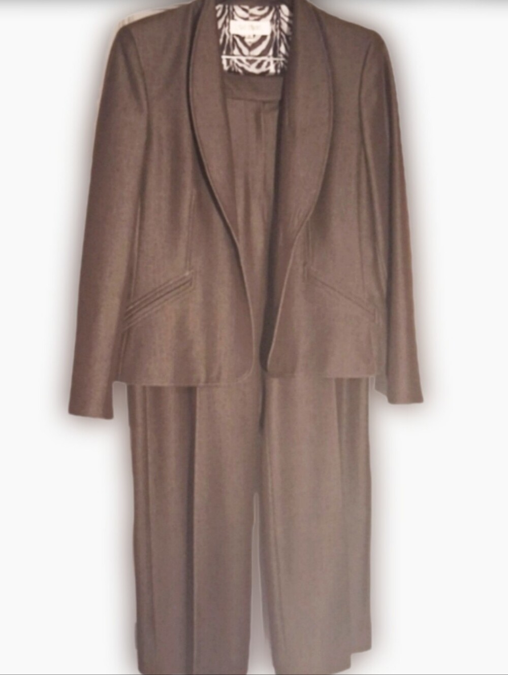 SUIT STUDIO 2PC BROWN PANTSUIT SIZE 12